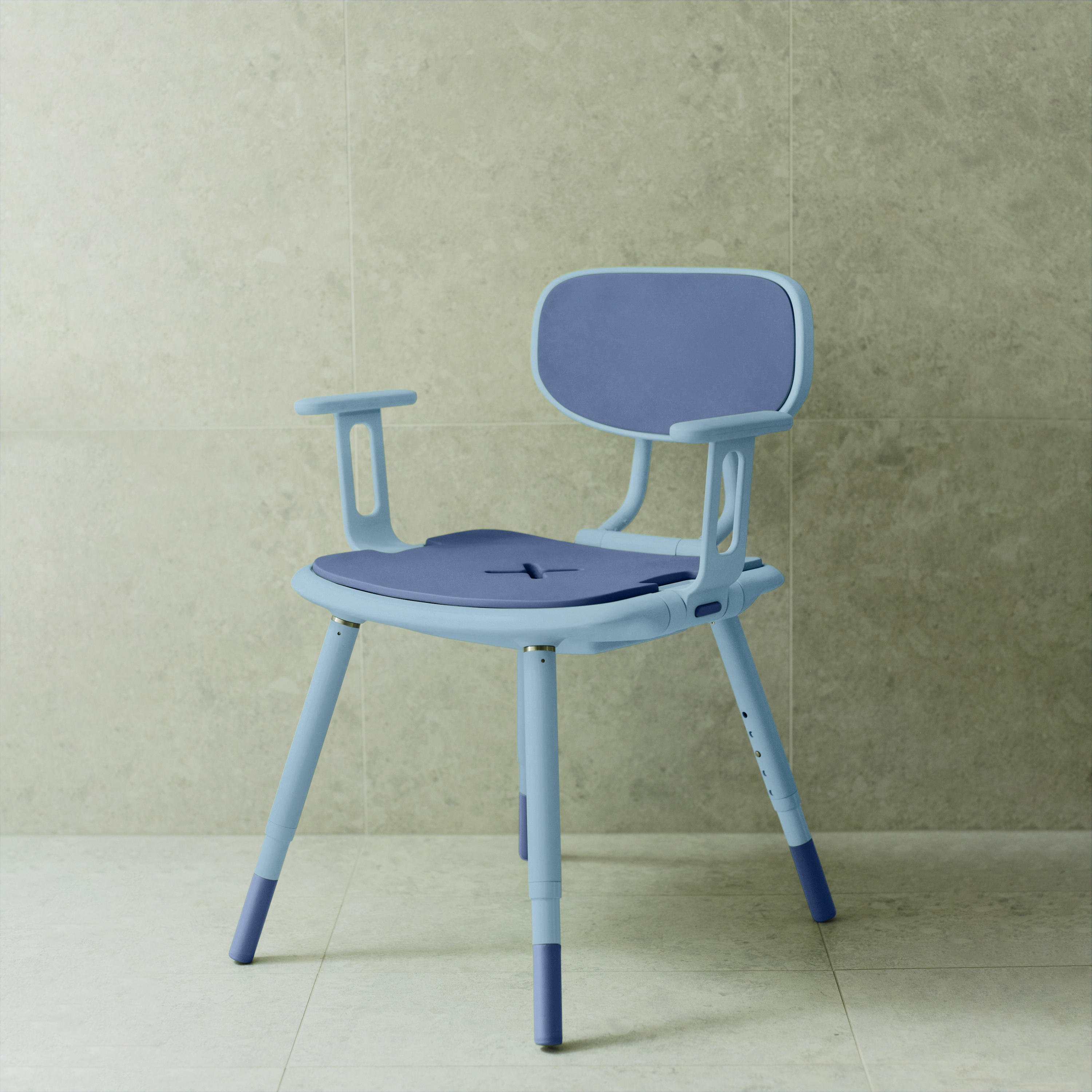 Blue Oasis Shower Chair against a neutral background